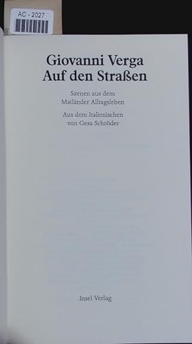 Seller image for Auf den Straen. Szenen aus dem Mailnder Alltagsleben. for sale by Antiquariat Bookfarm