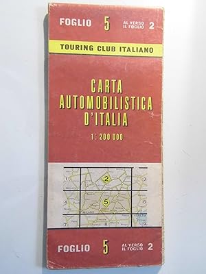 CARTA AUTOMOBILISTICA D'ITALIA FOGLIO 5 AL VERSO IL FOGLLIO 2