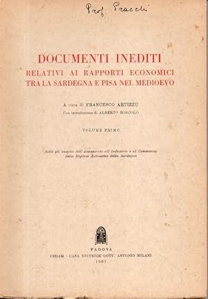 Seller image for Documenti inediti relativi ai rapporti economici tra la Sardegna e Pisa nel Medioevo for sale by Libreria Parnaso