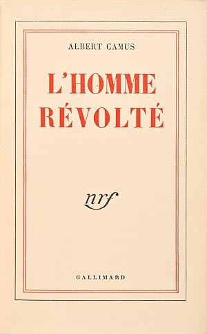 Image du vendeur pour L'Homme rvolt. mis en vente par Librairie Pierre Adrien Yvinec