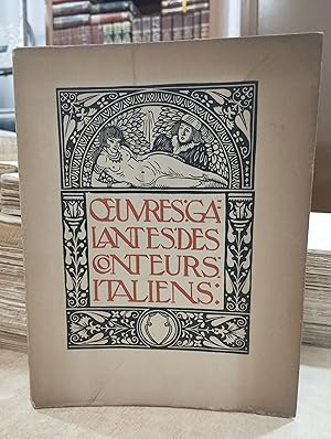 Imagen del vendedor de OEUVRES GALANTES DES CONTEURS ITALIENS DE LA RENAISSANCE traduites en langage franois par Ad. van Bever . Edition decoree de quarante compositions originales dessinees wt gravees sur bois par Louis Jou. a la venta por LLIBRERIA KEPOS-CANUDA