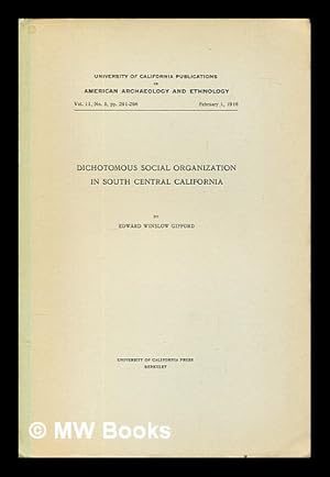 Seller image for Dichotomous social organization in south central California for sale by MW Books