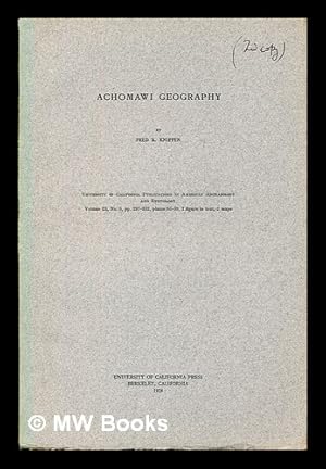 Image du vendeur pour Achomawi geography mis en vente par MW Books Ltd.