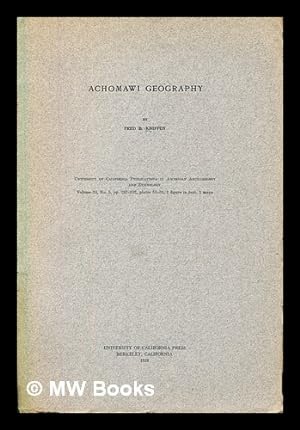 Image du vendeur pour Achomawi geography mis en vente par MW Books Ltd.