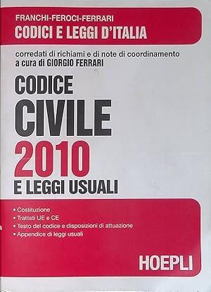 Immagine del venditore per Codice civile 2010 e leggi usuali venduto da FolignoLibri