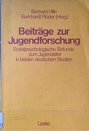 Seller image for Beitrge zur Jugendforschung : sozialpsycholog. Befunde zum Jugendalter in beiden dt. Staaten ; Walter Jaide zum 65. Geburtstag. for sale by books4less (Versandantiquariat Petra Gros GmbH & Co. KG)