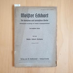 Seller image for Die deutschen und lateinischen Werke. Die deutschen Werke. Die deutschen Werke. Erster Band. Meister Eckharts Predigten. 2 Liferung (S. 97-176) for sale by Gebrauchtbcherlogistik  H.J. Lauterbach