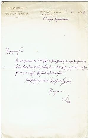 Imagen del vendedor de Eigenh. Brief mit Unterschrift. a la venta por Kotte Autographs GmbH