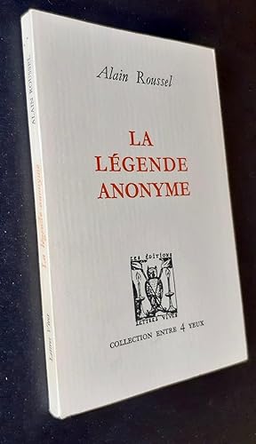 Bild des Verkufers fr La lgende anonyme - zum Verkauf von Le Livre  Venir