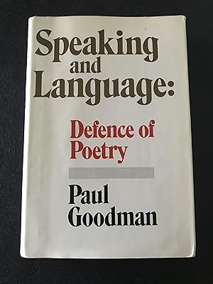 Imagen del vendedor de Speaking and Language: Defence of Poetry a la venta por Sheapast Art and Books