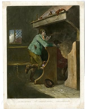 Antique Master Print-ALEHOUSE KITCHEN-PUB-INN-SMOKING PIPE-Syer-Morland-1801
