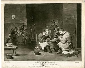 Antique Master Print-GAMESTERS-PLAYING CARDS-PIPE SMOKING-Geen-Teniers-1779