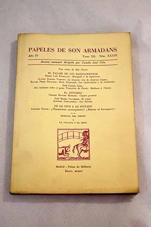 Immagine del venditore per Papeles de Son Armadans, ao IV, tomo XII, n. XXXIV (enero, 1959).:: Tres notas de ao nuevo; Maragall y la esperanza; La historia viva de Amrico Castro; Boris Pasternak los intelectuales y la revolucin; Dos enfoques sobre el gran Tamorln de Persia: Marlowe y Clavijo; Cuatro poemas; Versin castellana de cuatro poemas de Gerard Manley Hopkins; El cruce; Los lmites; Pensamiento contemplativo?; Vlaminck o el arte de la violencia; Dos libros de Carles Riba venduto da Alcan Libros