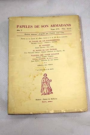 Bild des Verkufers fr Papeles de Son Armadans, ao V, tomo XVI, n. XLVI (enero, 1960).:: Escrito a la muerte de Albert Camus y a la luz de su antorcha; Platero, revivido; Otra serie; Plstica abstracta en Espaa (IV). La escultura de Martn Chirino; Callista diplomado de tres a cinco; Historias de mis manos; La muerte de Albert Camus; Alfonso Reyes zum Verkauf von Alcan Libros