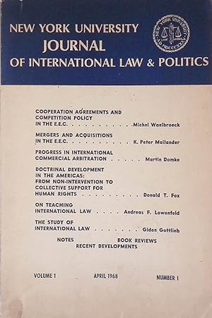 Seller image for New York University Journal of International Law & Politics. Vol.1 N.1 for sale by FolignoLibri