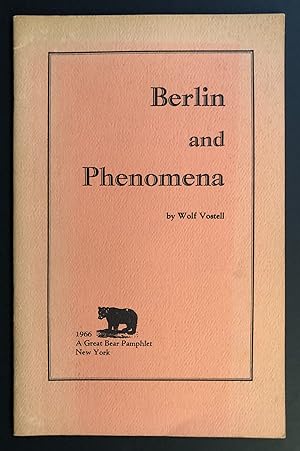 Seller image for Berlin and Phenomena (Great Bear Pamphlet No. 9) for sale by Philip Smith, Bookseller