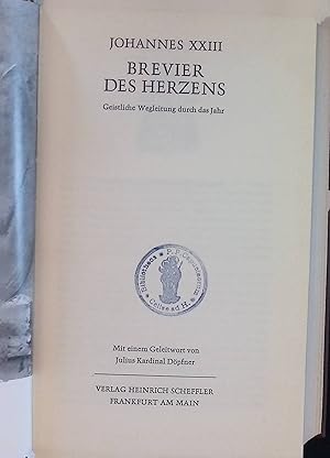 Imagen del vendedor de Brevier des Herzens, Geistliche Wegleitung durch das Jahr. a la venta por books4less (Versandantiquariat Petra Gros GmbH & Co. KG)
