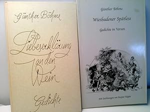Konvolut: 2 Bände Gedichte über Wein.