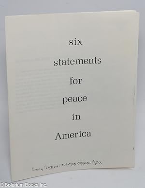 Six statements for peace in America