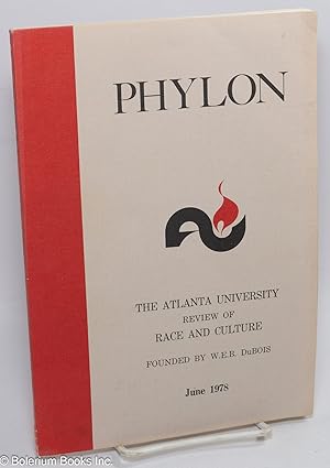 Bild des Verkufers fr Phylon: The Atlanta University review of race and culture; vol. 39, #2: June 1978 zum Verkauf von Bolerium Books Inc.