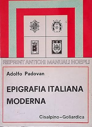 Immagine del venditore per Epigrafia italiana moderna venduto da FolignoLibri