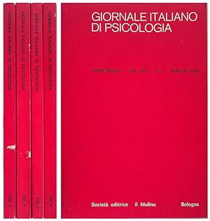 Immagine del venditore per Giornale Italiano di Psicologia. Vol.XIII, n.1-2-3-4, 1986. 4 VOLUMI venduto da FolignoLibri