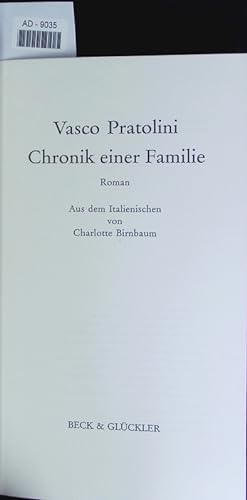 Bild des Verkufers fr Chronik einer Familie. Roman. zum Verkauf von Antiquariat Bookfarm