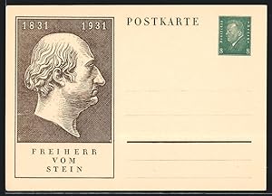 Bild des Verkufers fr Ansichtskarte Freiherr vom Stein im Profil, Ganzsache zum Verkauf von Bartko-Reher