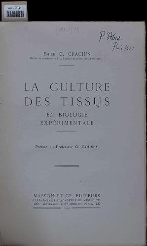 Bild des Verkufers fr La Culture des Tissus. AA-9041 zum Verkauf von Antiquariat Bookfarm