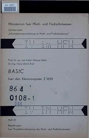 Seller image for Basic fuer den Kleincomputer Z 9001. AA-9257. Heft 10 for sale by Antiquariat Bookfarm