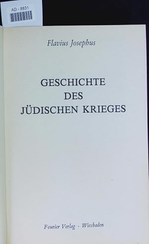 Bild des Verkufers fr Geschichte des jdischen Krieges. zum Verkauf von Antiquariat Bookfarm