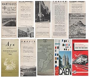 Sammlung von 10 Prospekten Reisen, Bahn, Frankreich (1960-70)