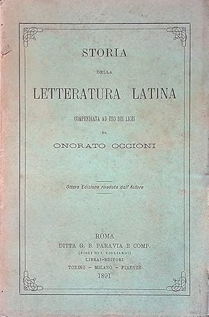 Imagen del vendedor de Storia della letteratura latina. a la venta por FolignoLibri