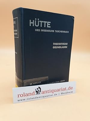 Imagen del vendedor de HTTE - Des Ingenieurs Taschenbuch. Band 1: Theoretische Grundlagen (mit 1409 Bildern) a la venta por Roland Antiquariat UG haftungsbeschrnkt