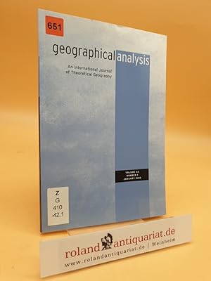 Bild des Verkufers fr Geographical Analysis. An International Journal of Theoretical Geography. Volume 42, Number 1, January 2010. Special Issue: Geostatical Methods in Geography Part I: Applications in Human Geography. zum Verkauf von Roland Antiquariat UG haftungsbeschrnkt