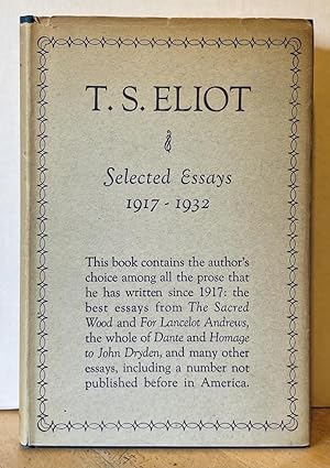 Immagine del venditore per Selected Essays 1917-1932 venduto da Nighttown Books