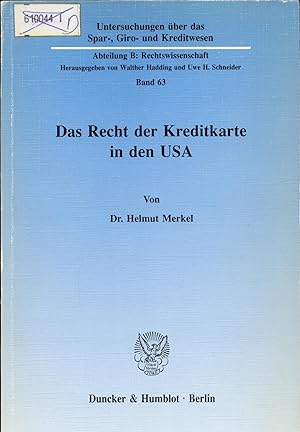 Seller image for Das Recht der Kreditkarte in den USA for sale by avelibro OHG