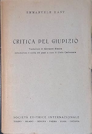 Seller image for Critica del giudizio for sale by FolignoLibri