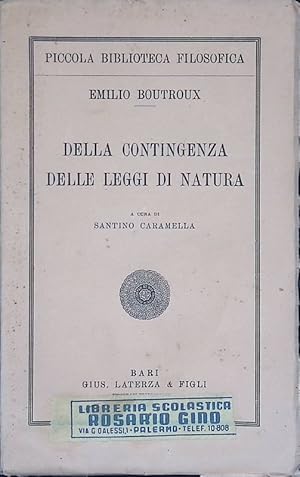 Imagen del vendedor de Della contingenza delle leggi di natura a la venta por FolignoLibri