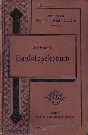 Imagen del vendedor de Das Handeslgesetzbuch fr das Deutsche Reich vom 10. Mai 1897 (Mit Einschlu des Seerechtes) a la venta por Fachbuchhandlung H. Sauermann