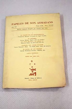 Bild des Verkufers fr Papeles de Son Armadans, ao XV, tomo LVII, n. CLXXI (junio, 1970).:: La poesa de ngel Gonzlez; Espaa sobre mis hombros; Ese poderoso ro; La democracia del vino; Deseo; Antes del almuerzo; Zabaleta hoy zum Verkauf von Alcan Libros