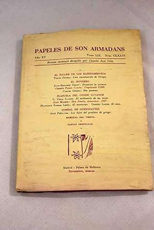 Imagen del vendedor de Papeles de Son Armadans, ao XV, tomo LIX, n. CLXXVI (noviembre, 1970).:: Una reevaluacin de Ortega; Denuncio la tortura; Crepsculo 2000. Ruiseor; Dos poemas; El millonario de las rocas; Don Simn, simoniaco 1937; El monstruo; El sino; Los hijos del profesor de griego; Un recuerdo carioso de John Dos Passos; La I; Julin Prez de Benjamn Castillo; Amores con la tierra; Transcribir alfabetos a la venta por Alcan Libros