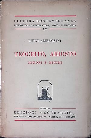 Seller image for Teocrito, Ariosto. Minori e minimi for sale by FolignoLibri