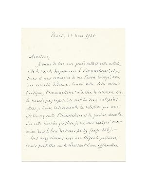 Importante lettre inédite du philosophe en réaction à larticle du nietzschéen Raphaël Cor : De l...