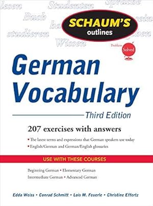 Bild des Verkufers fr German Vocabulary (SCHAUMS' HUMANITIES SOC SCIENC) zum Verkauf von WeBuyBooks