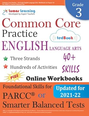 Image du vendeur pour Common Core Practice - 3rd Grade English Language Arts: Workbooks to Prepare for the PARCC or Smarter Balanced Test: CCSS Aligned mis en vente par ZBK Books