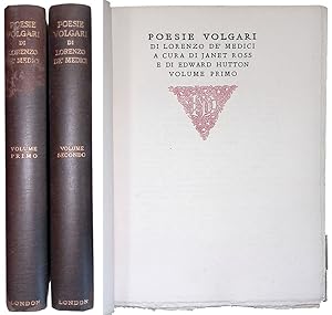 Seller image for Poesie volgari di Lorenzo De'Medici. DUE VOLUMI for sale by FolignoLibri