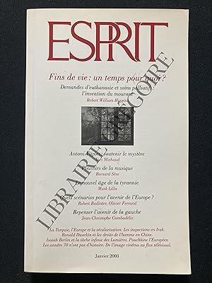 ESPRIT-JANVIER 2003-FINS DE VIE: UN TEMPS POUR QUOI