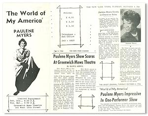 [Promotional Handbill for:] 'THE WORLD OF MY AMERICA' [caption title]