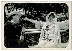 Image du vendeur pour [PHOTOGRAPHIE] Portrait photographique de Sacha Guitry et Sarah Bernhardt les bras en croix ralise pendant le tournage du film "Ceux de chez nous" mis en vente par Librairie Le Feu Follet